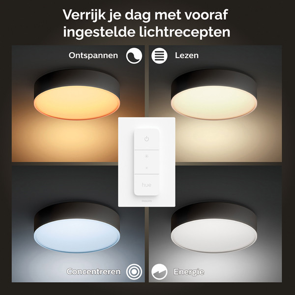Philips Hue Enrave Plafondlamp | Zwart | 26 cm | White Ambiance